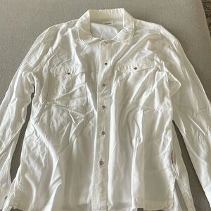 Hudson button down white shirt. Snap closures. Medium women